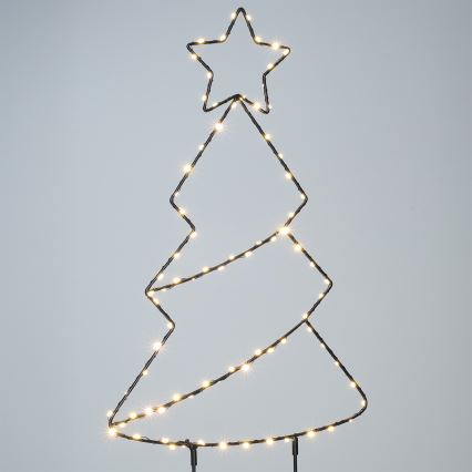 Brilagi - Árbol de Navidad LED para exterior, alimentado por 3xAA, IP44
