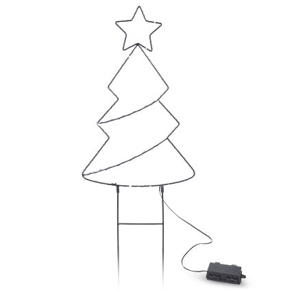 Brilagi - Árbol de Navidad LED para exterior, alimentado por 3xAA, IP44