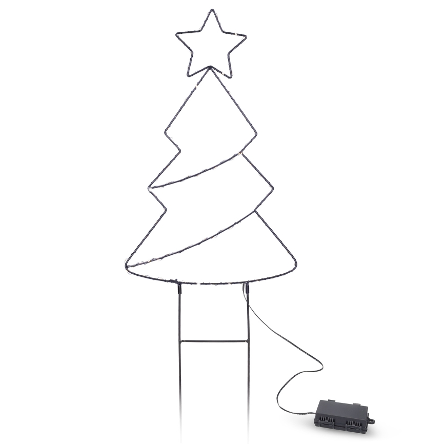 Brilagi - Árbol de Navidad LED para exterior, alimentado por 3xAA, IP44