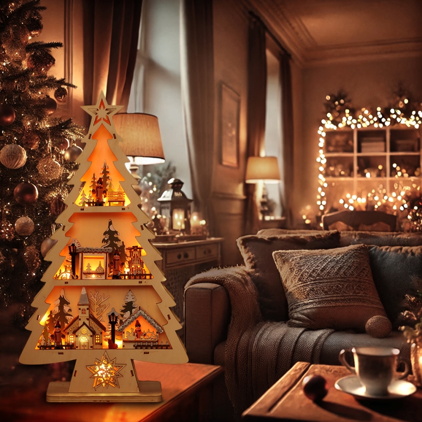 Brilagi - Árbol decorativo LED para Navidad, 3x AA