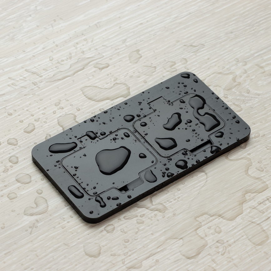 Brilagi - Base empotrada de suelo para exterior, doble, IP55, negra, rectangular