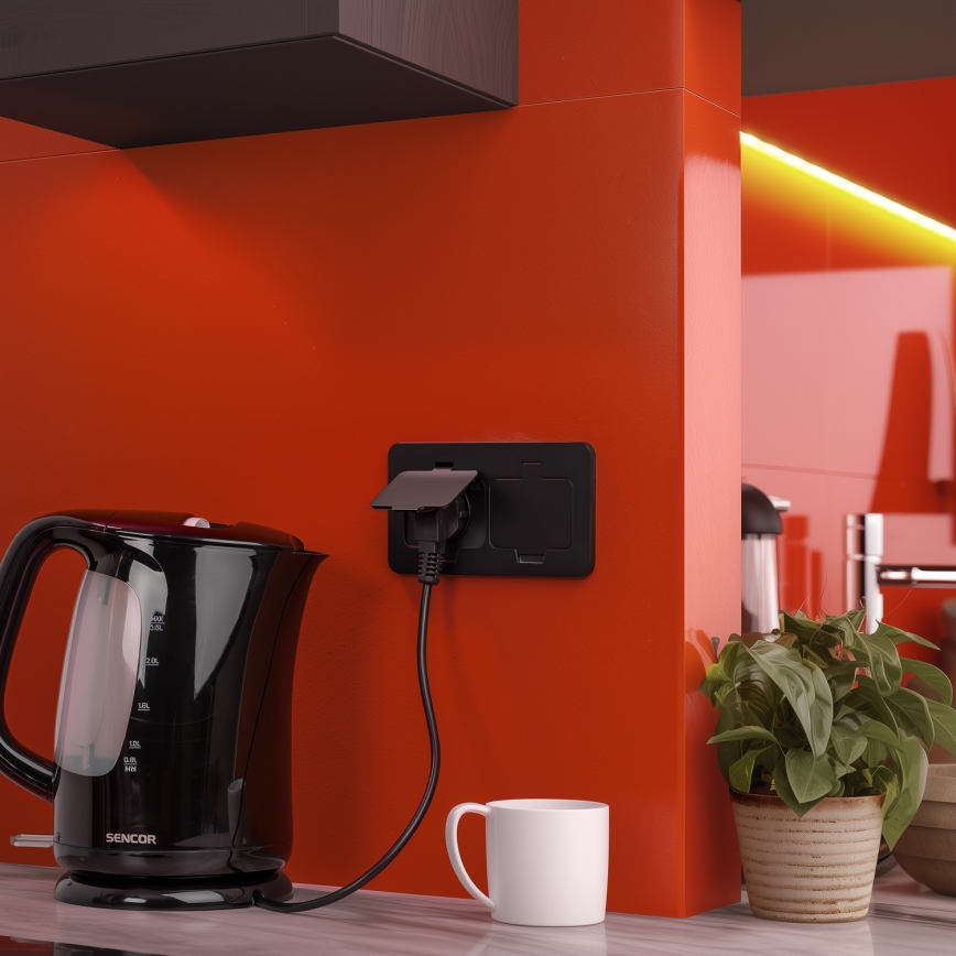 Brilagi - Base empotrada de suelo para exterior, doble, IP55, negra, rectangular