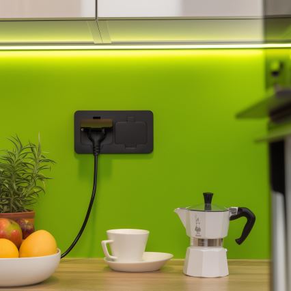 Brilagi - Base empotrada de suelo para exterior, doble, IP55, negra, rectangular