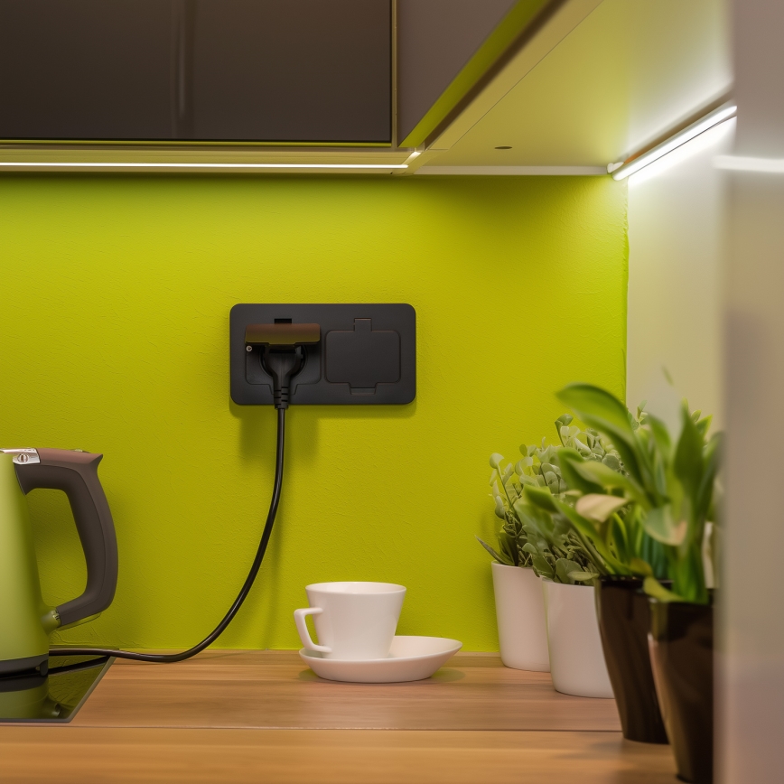 Brilagi - Base empotrada de suelo para exterior, doble, IP55, negra, rectangular