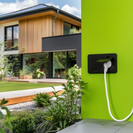 Brilagi - Base empotrada de suelo para exterior, doble, IP55, negra, rectangular