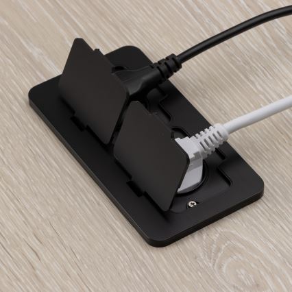 Brilagi - Base empotrada de suelo para exterior, doble, IP55, negra, rectangular