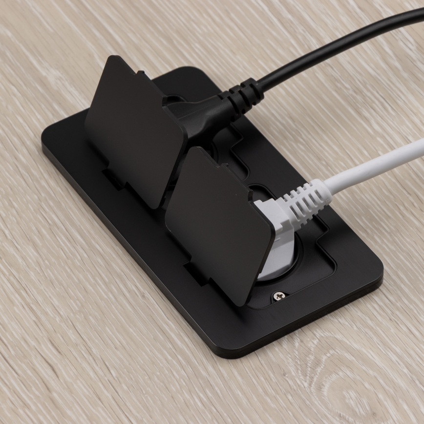 Brilagi - Base empotrada de suelo para exterior, doble, IP55, negra, rectangular