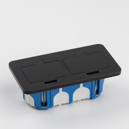 Brilagi - Base empotrada de suelo para exterior, doble, IP55, negra, rectangular