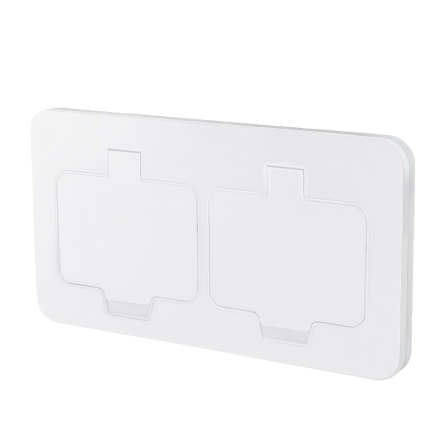 Brilagi - Base empotrada de suelo para exterior, doble toma de corriente IP55, blanca, rectangular