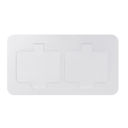 Brilagi - Base empotrada de suelo para exterior, doble toma de corriente IP55, blanca, rectangular