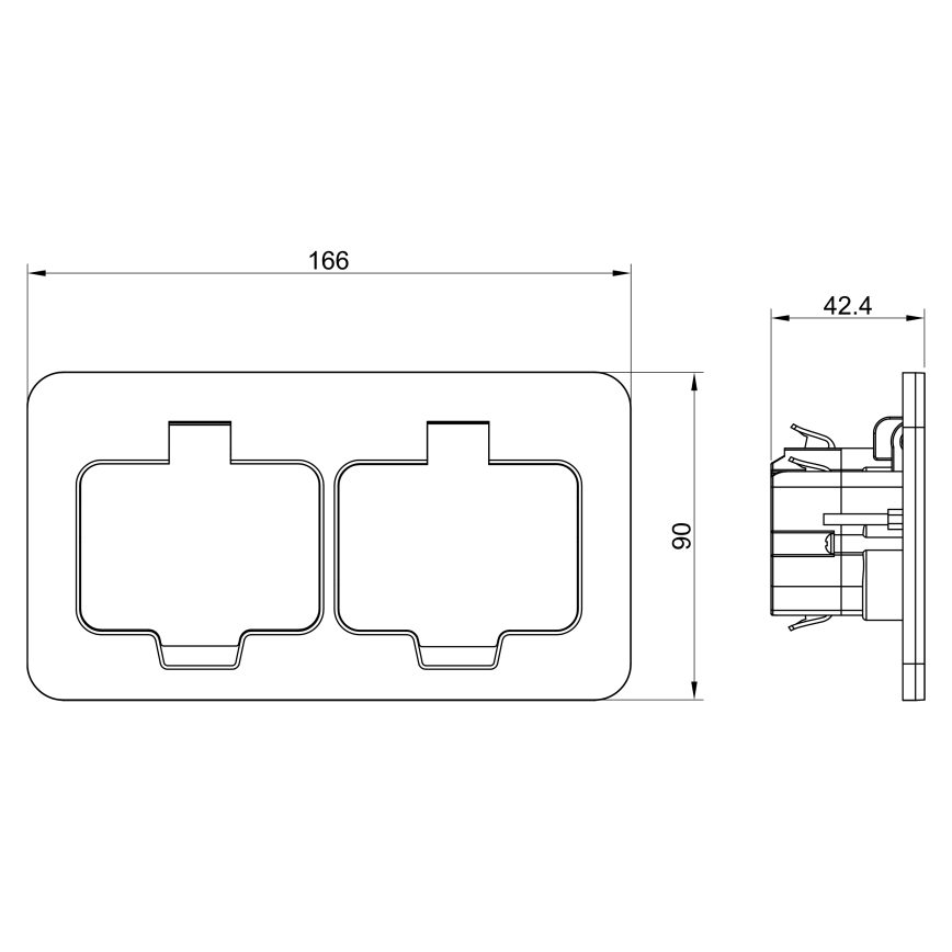 Brilagi - Base empotrada de suelo para exterior, doble toma de corriente IP55, blanca, rectangular
