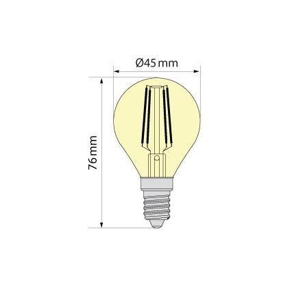 Brilagi - Bombilla LED Filamento CLASIC ONE P45 E14/6,5W/230V 3000K