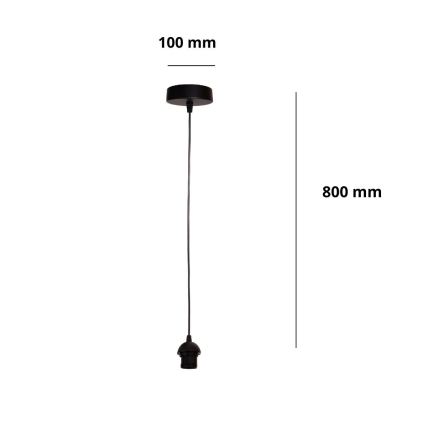 Brilagi - Cable de alimentación PARTY 1xE27/60W/230V Ø 10 cm negro