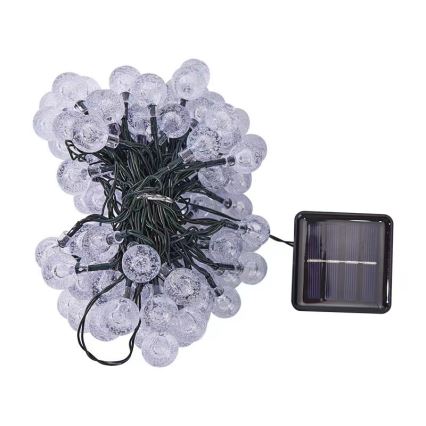 Brilagi - Guirnalda decorativa solar LED BUBBLE 300 LEDs/8 funciones, 30 m, IP65, blanco cálido, 500 mAh