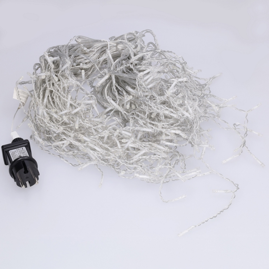 Brilagi - Cadena de luces navideñas LED para exterior 400xLED/8 funciones 23m IP44 blanco frío