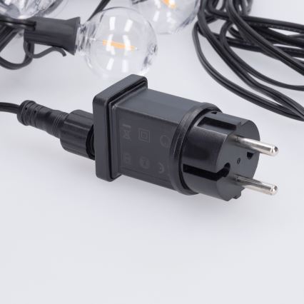Brilagi - Cadena decorativa LED para exterior GIRLANDA 18xE12/0,6W/230V 13m negra IP44 blanco cálido