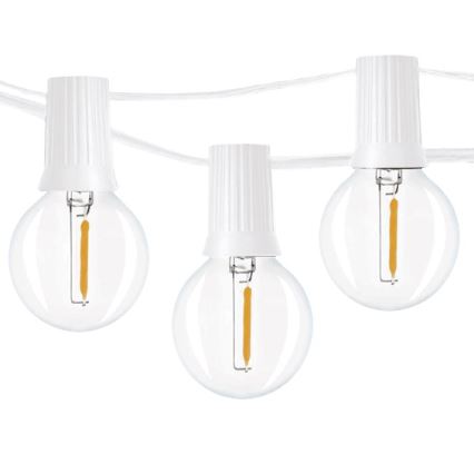 Brilagi - Cadena decorativa LED para exteriores GUIRNALDA 25xE12 20m blanco IP44 blanco cálido