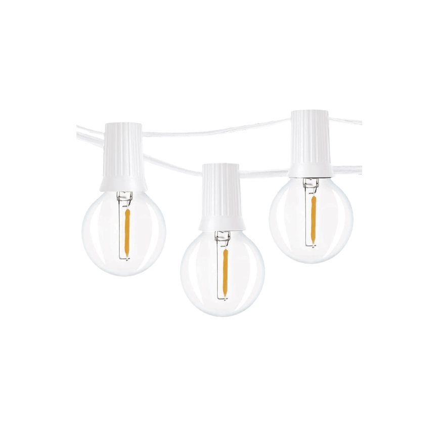 Brilagi - Cadena decorativa LED para exteriores GUIRNALDA 25xE12 20m blanco IP44 blanco cálido