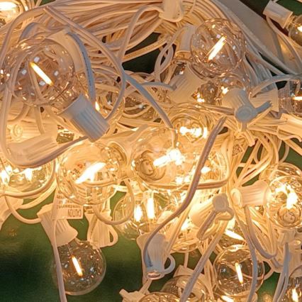 Brilagi - Cadena decorativa LED para exteriores GUIRNALDA 25xE12 20m blanco IP44 blanco cálido