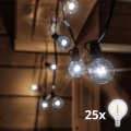 Brilagi - Cadena decorativa LED para exteriores GUIRNALDA 25xE12 20m IP44 blanco frío