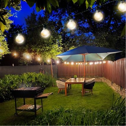 Brilagi - Cadena decorativa LED para exteriores GUIRNALDA 25xE12 20m negro IP44 blanco cálido