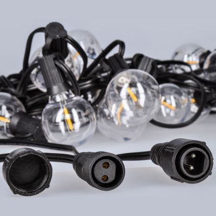 Brilagi - Cadena decorativa LED para exteriores GUIRNALDA 25xE12 20m negro IP44 blanco cálido