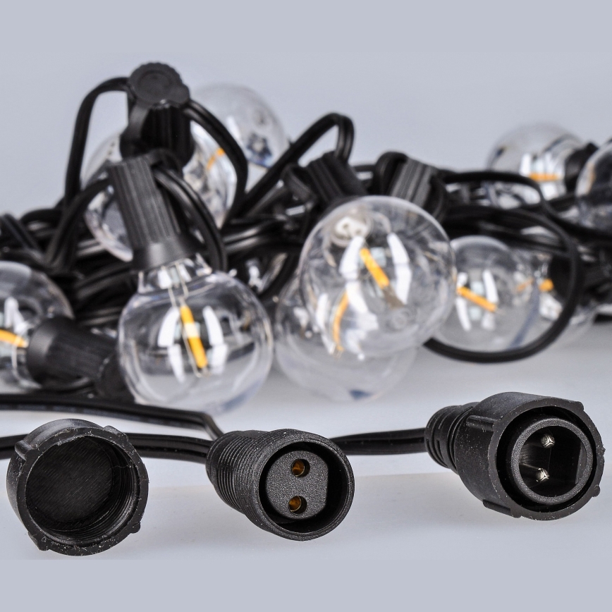 Brilagi - Cadena decorativa LED para exteriores GUIRNALDA 25xE12 20m negro IP44 blanco cálido