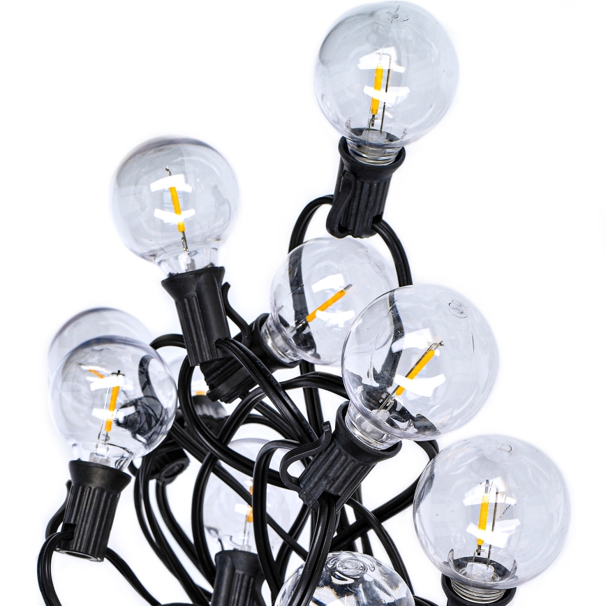 Brilagi - Cadena decorativa LED para exteriores GUIRNALDA 25xE12 20m negro IP44 blanco cálido
