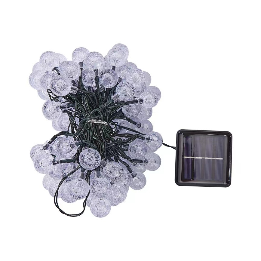 Brilagi - Guirnalda decorativa solar LED BUBBLE 100xLED/8 funciones 10 m IP65 blanco cálido 600 mAh
