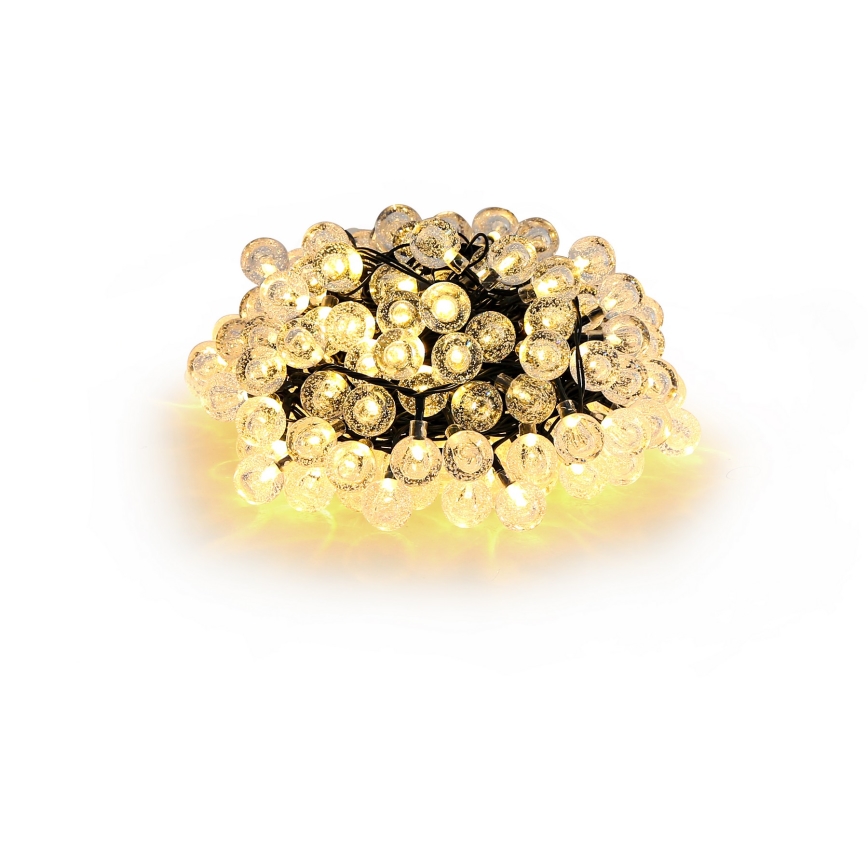 Brilagi - Guirnalda decorativa solar LED BUBBLE 100xLED/8 funciones 10 m IP65 blanco cálido 600 mAh