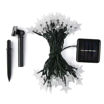 Brilagi - Cadena decorativa solar LED STARS 50xLED/8 funciones 7m IP65 blanco cálido 600 mAh