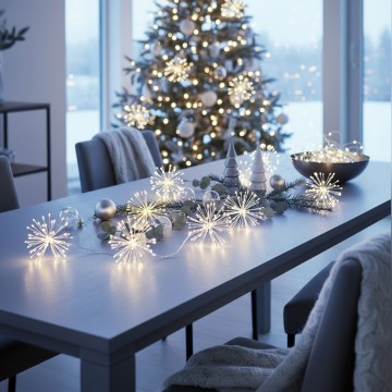 Brilagi - Cadena LED para exterior 150 LEDs 5 m IP44 blanco frío efecto de fuegos artificiales