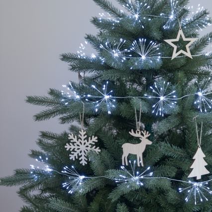 Brilagi - Cadena LED para exterior 150 LEDs 5 m IP44 blanco frío efecto de fuegos artificiales