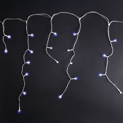 Brilagi - Cadena de luces LED para exterior, 200 LEDs, 8 funciones, 13 m, IP44, blanco frío, efecto carámbanos