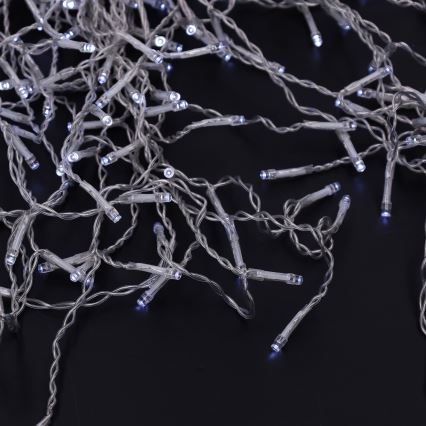 Brilagi - Cadena de luces LED para exterior, 200 LEDs, 8 funciones, 13 m, IP44, blanco frío, efecto carámbanos