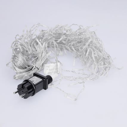 Brilagi - Cadena de luces LED para exterior, 200 LEDs, 8 funciones, 13 m, IP44, blanco frío, efecto carámbanos