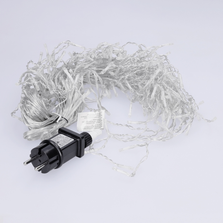 Brilagi - Cadena de luces LED para exterior, 200 LEDs, 8 funciones, 13 m, IP44, blanco frío, efecto carámbanos