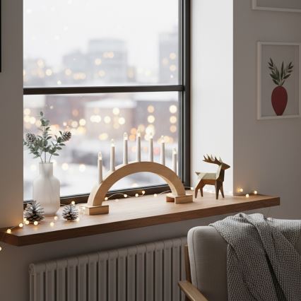 Brilagi - Candelabro navideño LED 7xLED/2xAA 28x45 cm