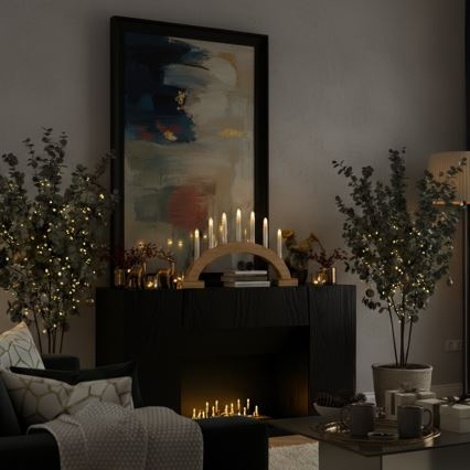 Brilagi - Candelabro navideño LED 7xLED/2xAA 28x45 cm