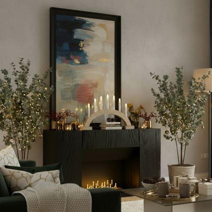 Brilagi - Candelabro navideño LED 7xLED/2xAA 28x45 cm