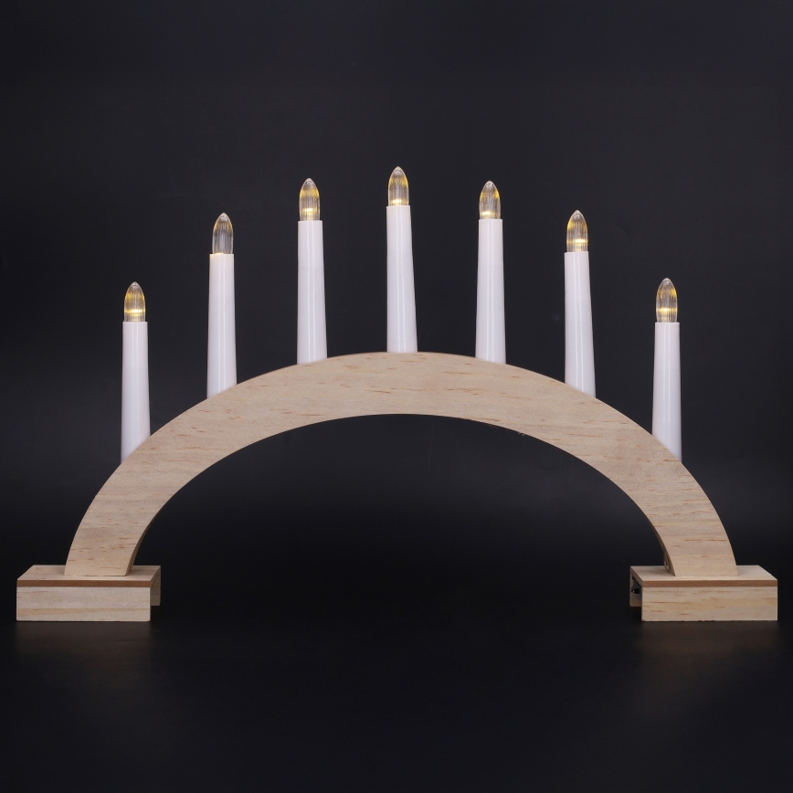 Brilagi - Candelabro navideño LED 7xLED/2xAA 28x45 cm