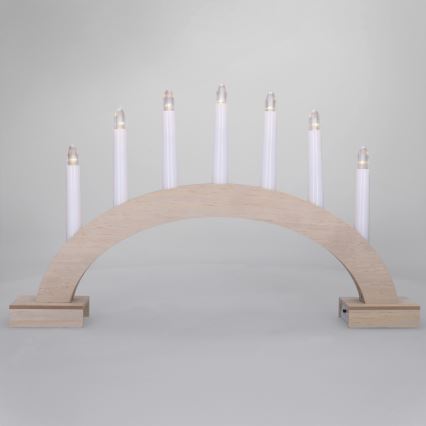 Brilagi - Candelabro navideño LED 7xLED/2xAA 28x45 cm