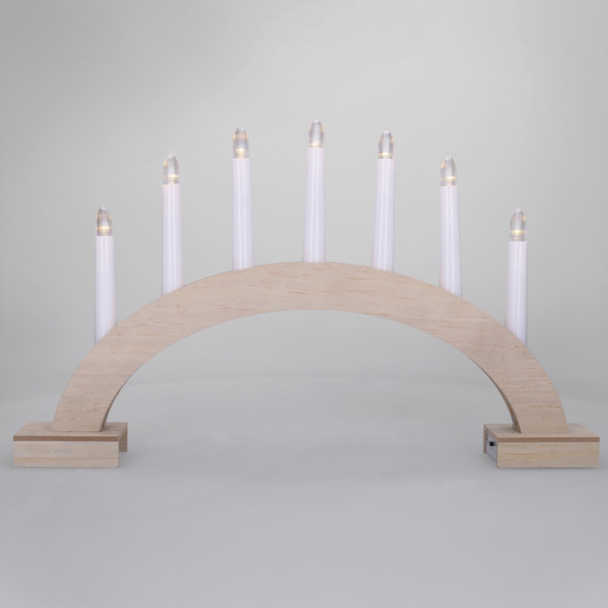 Brilagi - Candelabro navideño LED 7xLED/2xAA 28x45 cm