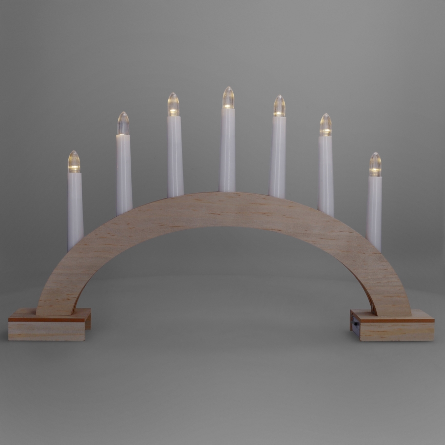Brilagi - Candelabro navideño LED 7xLED/2xAA 28x45 cm