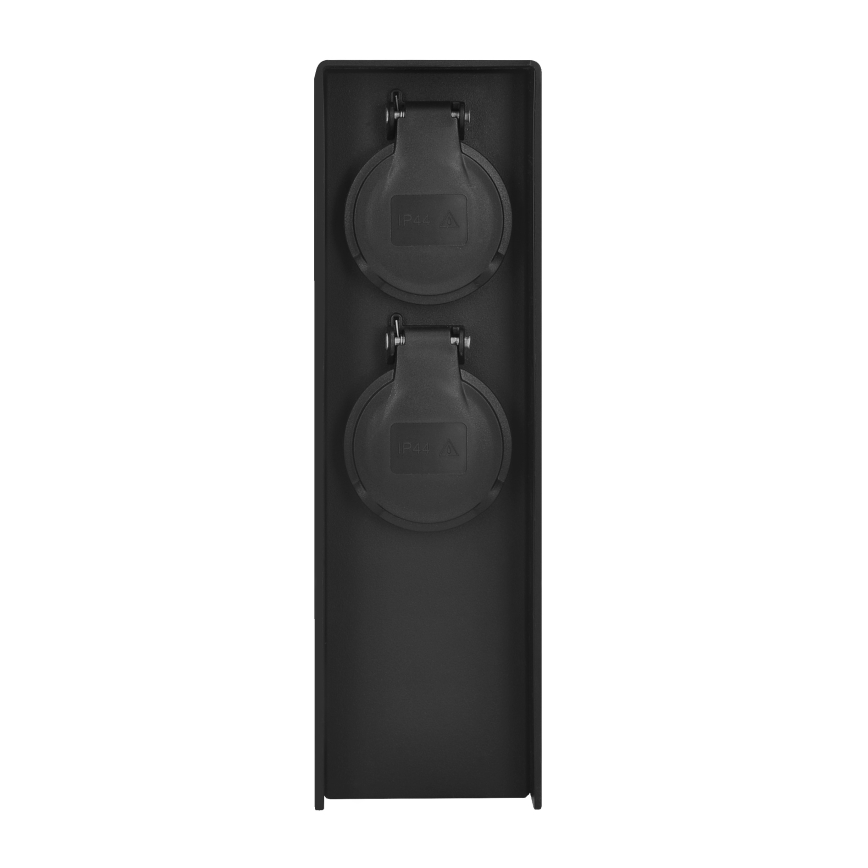 Brilagi - Columna de enchufes exterior 2 tomas 230 V IP44 SCHUKO negro