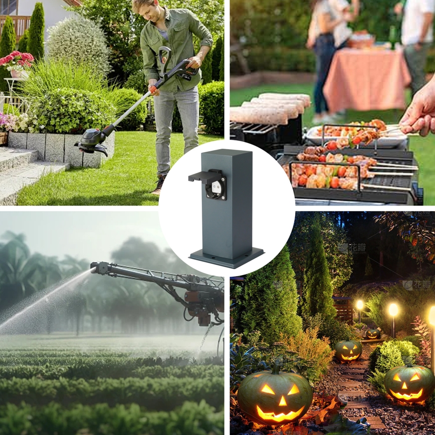 Brilagi - Columna de enchufes para exterior PILLAR 1Z SCHUKO 230V IP44 antracita