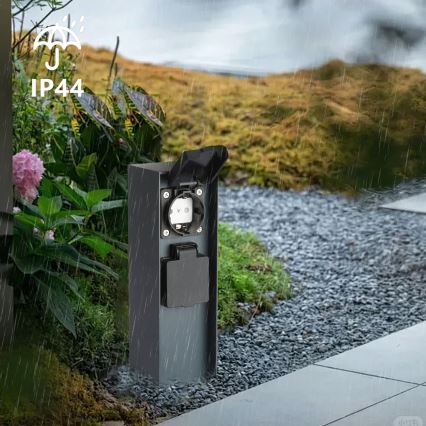 Brilagi - Columna de enchufes para exterior PILLAR 2Z SCHUKO 230V IP44 antracita