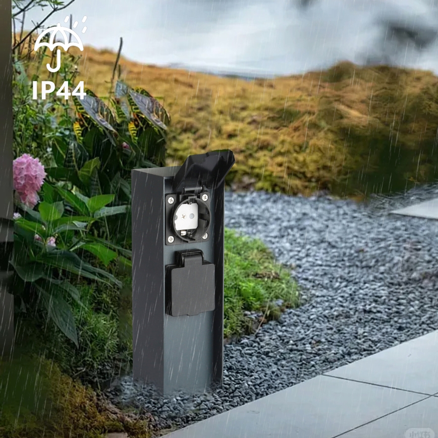Brilagi - Columna de enchufes para exterior PILLAR 2Z SCHUKO 230V IP44 antracita