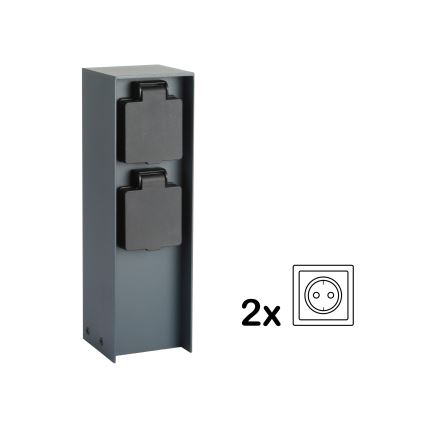 Brilagi - Columna de enchufes para exterior PILLAR 2Z SCHUKO 230V IP44 antracita
