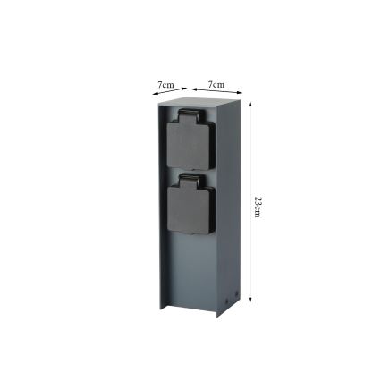 Brilagi - Columna de enchufes para exterior PILLAR 2Z SCHUKO 230V IP44 antracita